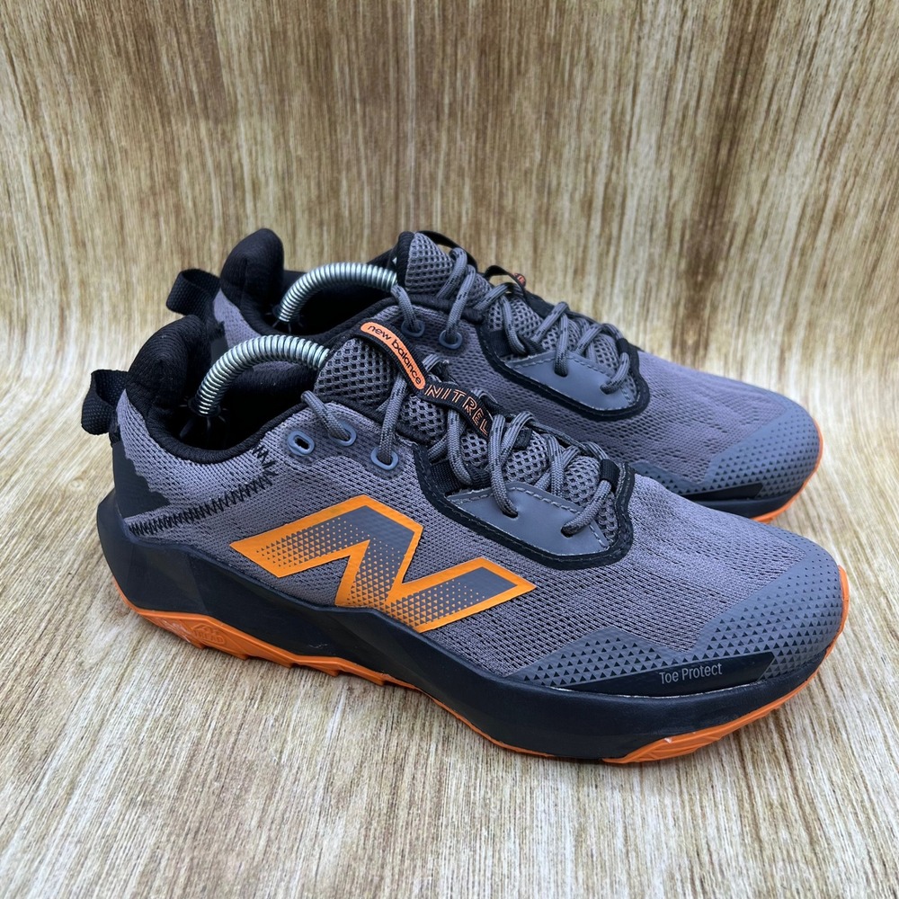 New Balance DynaSoft Nitrel v6 Trail Shoes Women's Size 7.5 Grey Orange GPNTRLS6